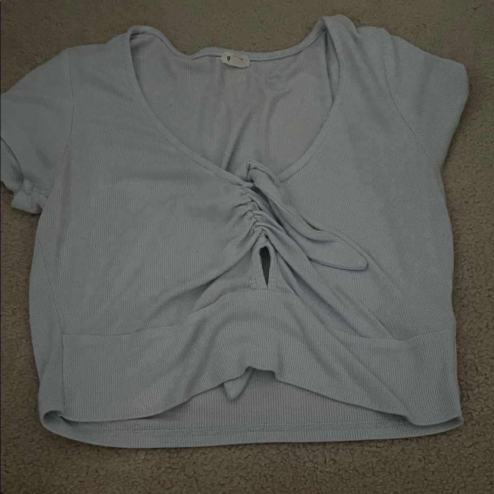 Garage Light Blue Ruched Top